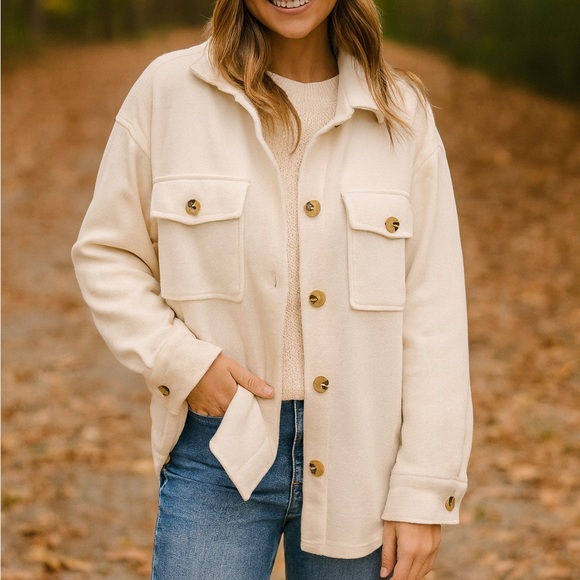 Hippie Rose White Utility Jacket - Picture 1 of 7